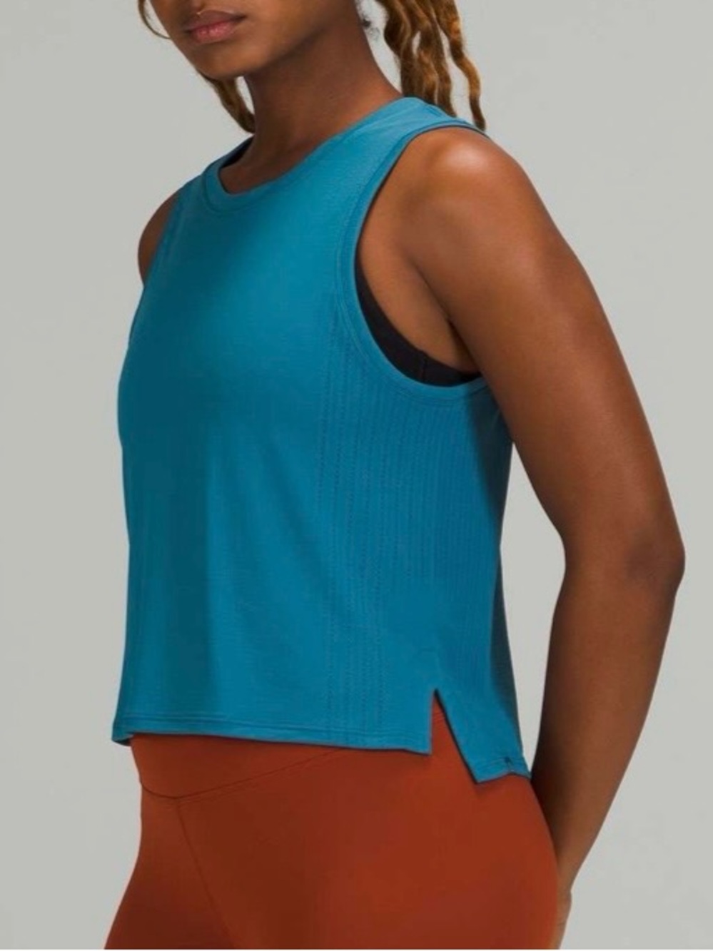 LULULEMON Capture Blue Train To Be Tank Top Active‎ Running Training Gym Size 6